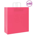 Vidaxl papieren zakken 50 st met hengsels 45x17x48 cm roze