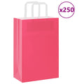Vidaxl papieren zakken 250 st met hengsels 21x11x31 cm roze
