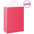 Vidaxl papieren zakken 250 st met hengsels 26x12x35 cm roze