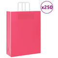 Vidaxl papieren zakken 250 st met hengsels 32x12x42 cm roze