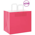Vidaxl papieren zakken 250 st met hengsels 32x22x28 cm roze