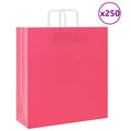 Vidaxl papieren zakken 250 st met hengsels 45x17x48 cm roze