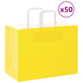 Vidaxl papieren zakken 50 st met hengsels 32x17x25 cm geel