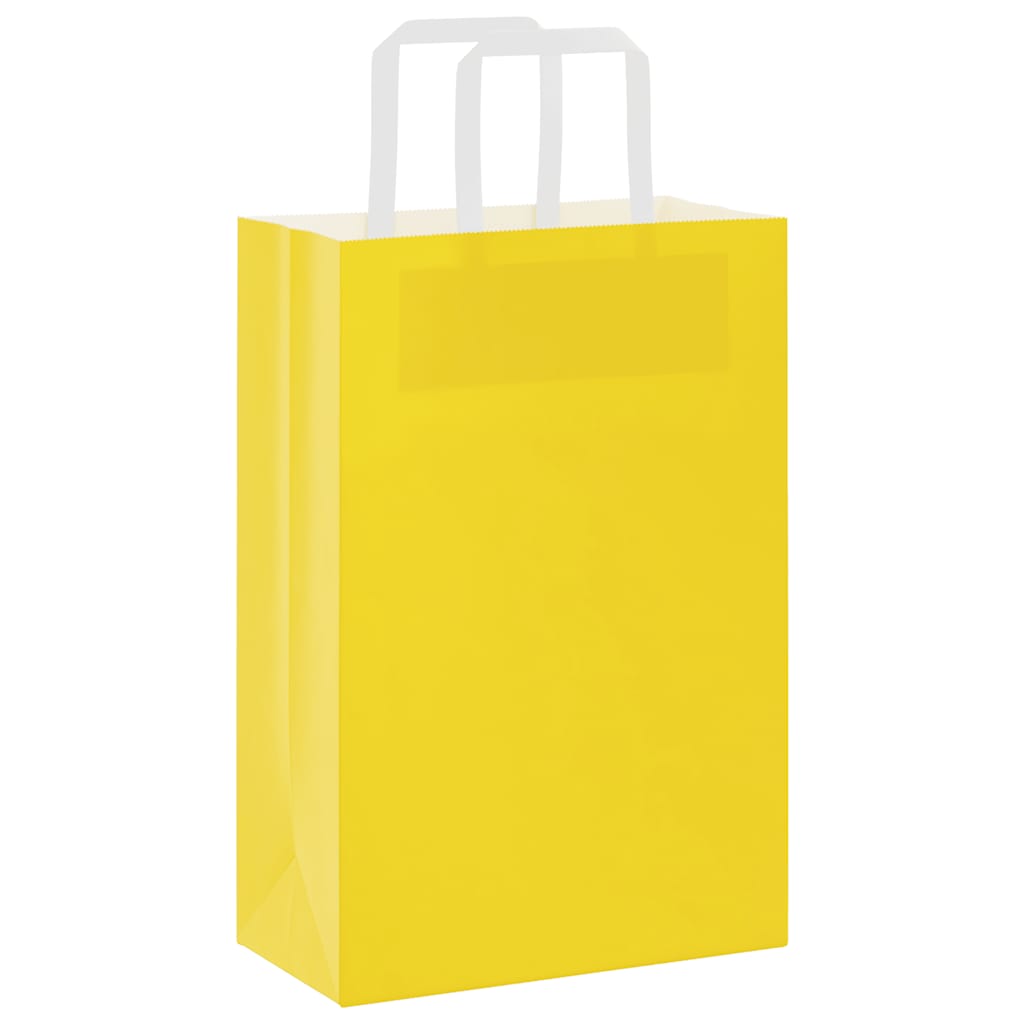 Vidaxl papieren zakken 250 st met hengsels 21x11x31 cm geel