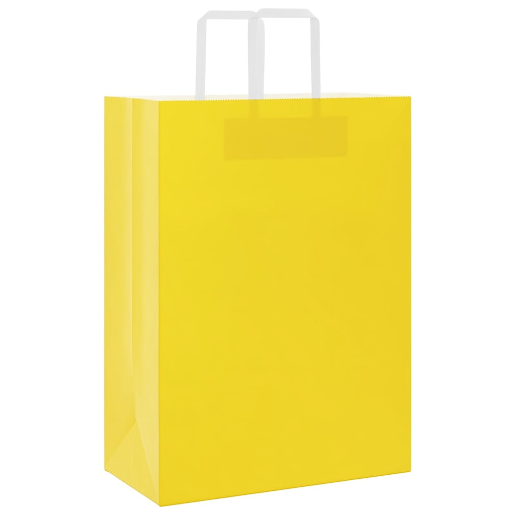 Vidaxl papieren zakken 250 st met hengsels 32x17x44 cm geel