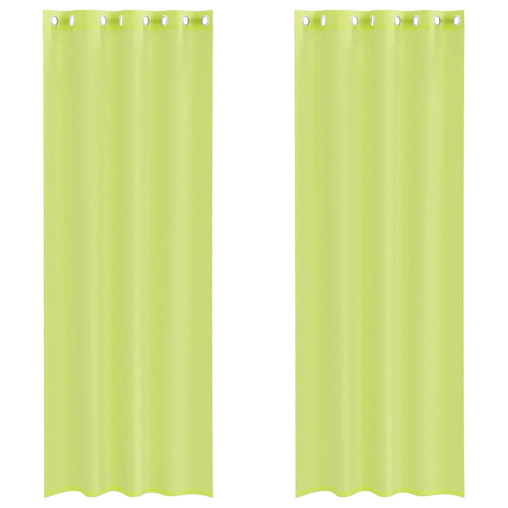 Vidaxl voile gordijnen met doorvoertules 2 st 140x300 cm appelgroen