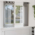 Vidaxl gordijnen voile met doorvoertules 2 st 140x140 cm zwart