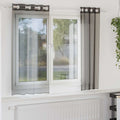 Vidaxl gordijnen voile met doorvoertules 2 st 140x175 cm zwart
