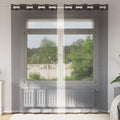 Vidaxl gordijnen voile met doorvoertules 2 st 140x245 cm zwart