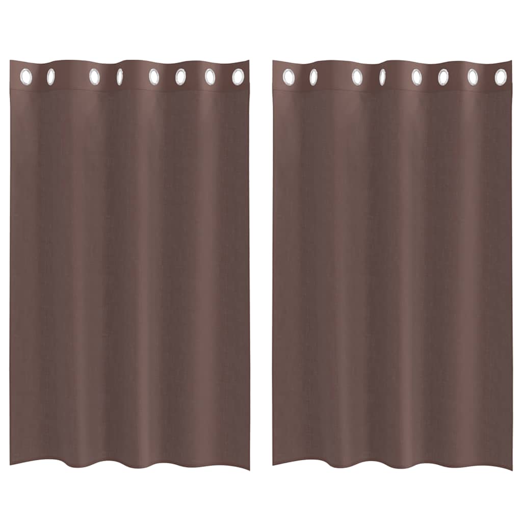 Vidaxl gordijnen voile met doorvoertules 2 st 140x175 cm bruin
