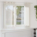 Vidaxl gordijnen voile met doorvoertules 2 st 140x140 cm crèmekleurig