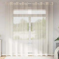 Vidaxl gordijnen voile met doorvoertules 2 st 140x245 cm crèmekleurig
