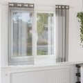 Vidaxl gordijnen voile met doorvoertules 2 st 140x140 cm donkergrijs