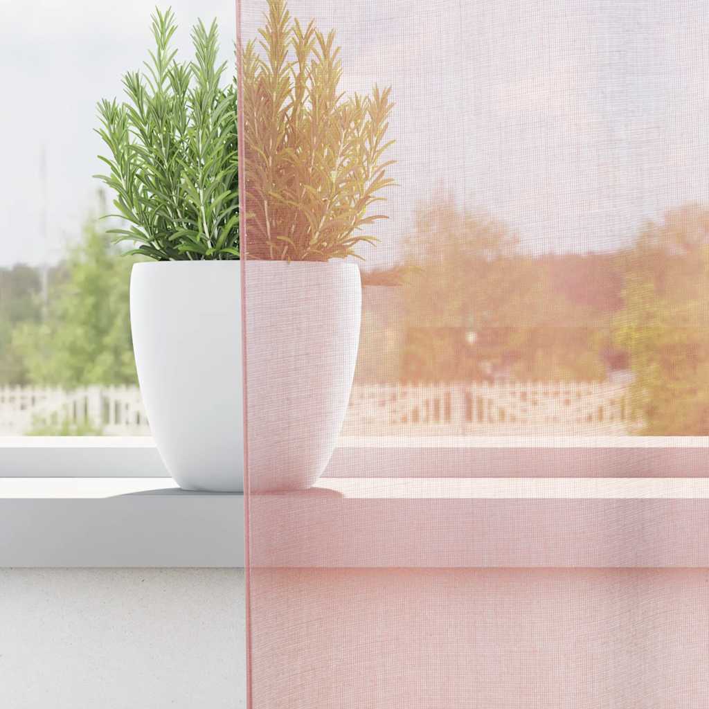 Vidaxl gordijnen voile met doorvoertules 2 st 140x175 cm lichtroze