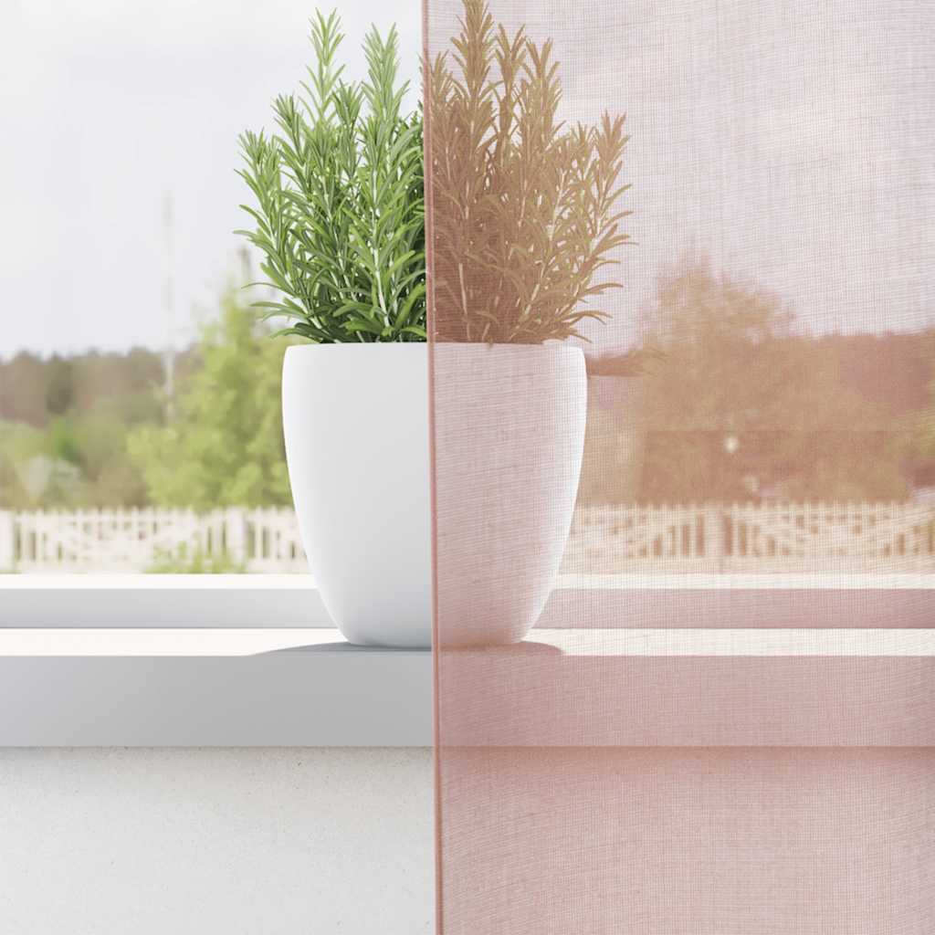 Vidaxl gordijnen voile met doorvoertules 2 st 140x140 cm roze