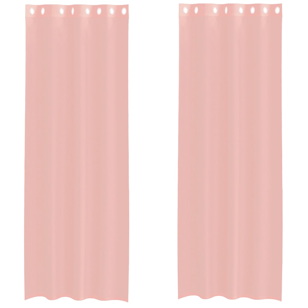 Vidaxl gordijnen voile met doorvoertules 2 st 140x300 cm roze