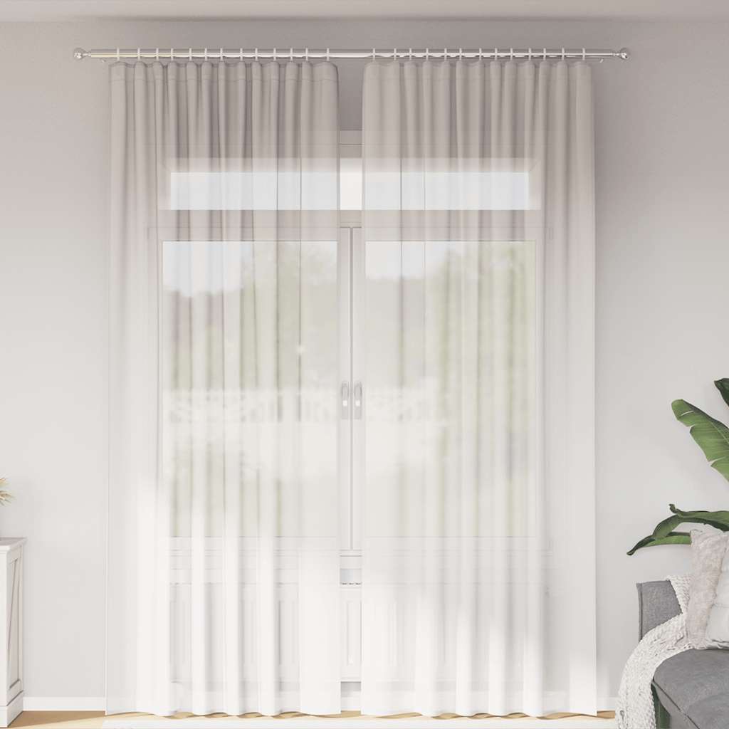Vidaxl gordijnen voile met roedezakken 2 st wit