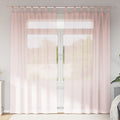 Vidaxl gordijnen voile met lussen 2 st 140x225 cm lichtroze