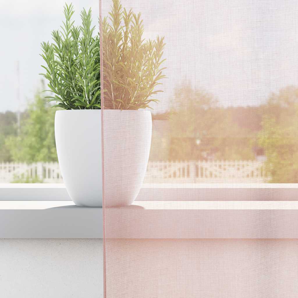 Vidaxl gordijnen voile met lussen 2 st 140x260 cm lichtroze