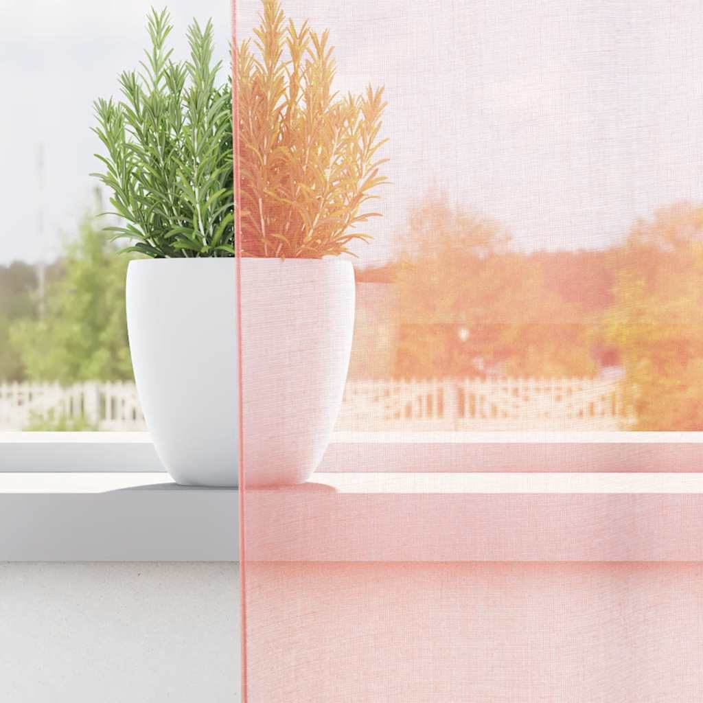 Vidaxl gordijnen met lussen 2 st 140x245 cm roze