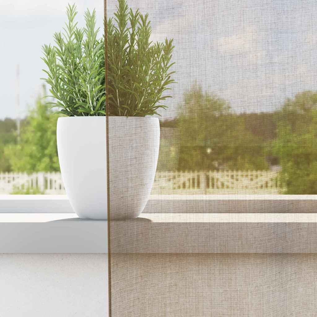 Vidaxl gordijnen voile met lussen 2 st 140x140 cm lichtbruin