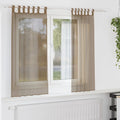 Vidaxl gordijnen voile met lussen 2 st 140x140 cm lichtbruin