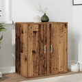Vidaxl schoenenkasten 2 st 32x35x70 cm bewerkt hout oud houtkleurig