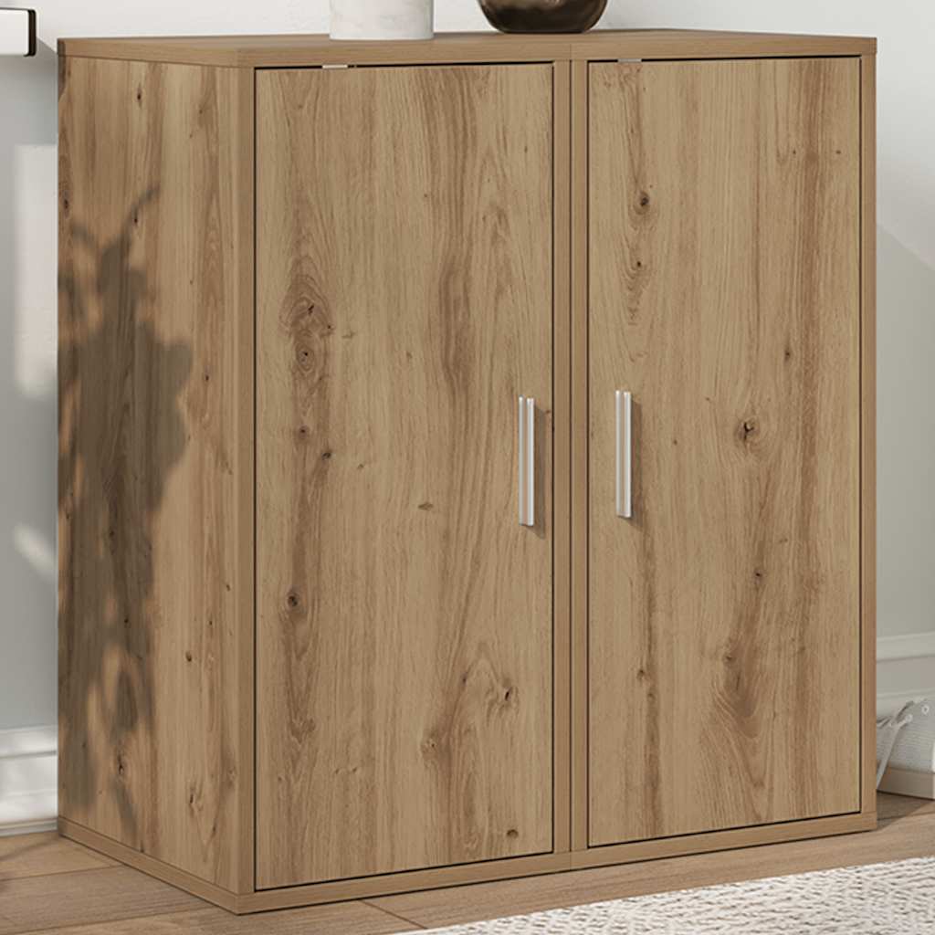Vidaxl schoenenkasten 2 st 32x35x70 cm bewerkt hout artisanaal eiken