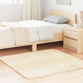 Vidaxl hoogpolig vloerkleed navarra 120x120 cm polyester crèmekleurig