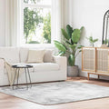 Vidaxl hoogpolig vloerkleed navarra 200x200 cm polyester zilvergrijs