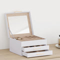Vidaxl sieradendoosje 3-laags 23x20,5x14 cm wit