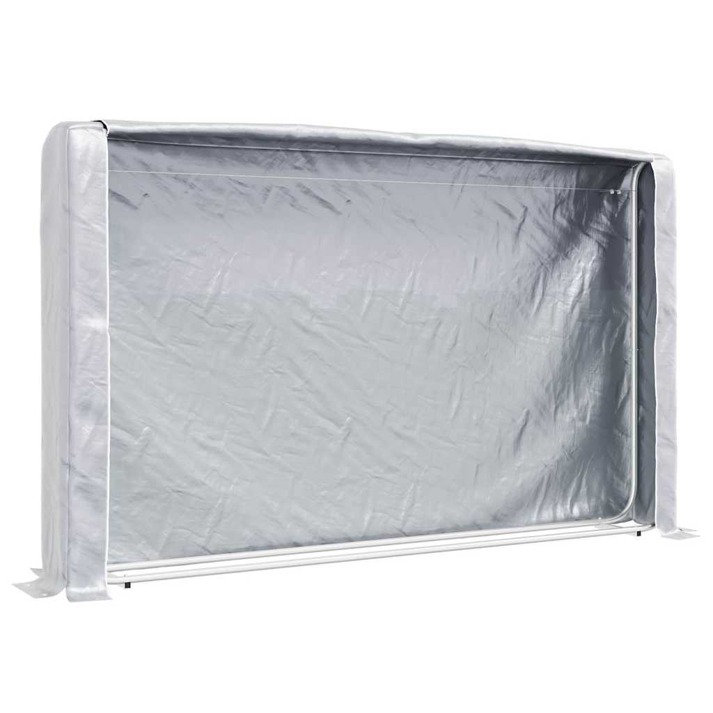 Vidaxl haardhoutrek met regenhoes 250x25x150 cm gegalvaniseerd staal