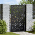 Vidaxl poort met bladontwerp 100x150 cm staal zwart
