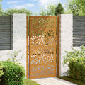 Vidaxl poort met bladontwerp 100x200 cm weervast staal