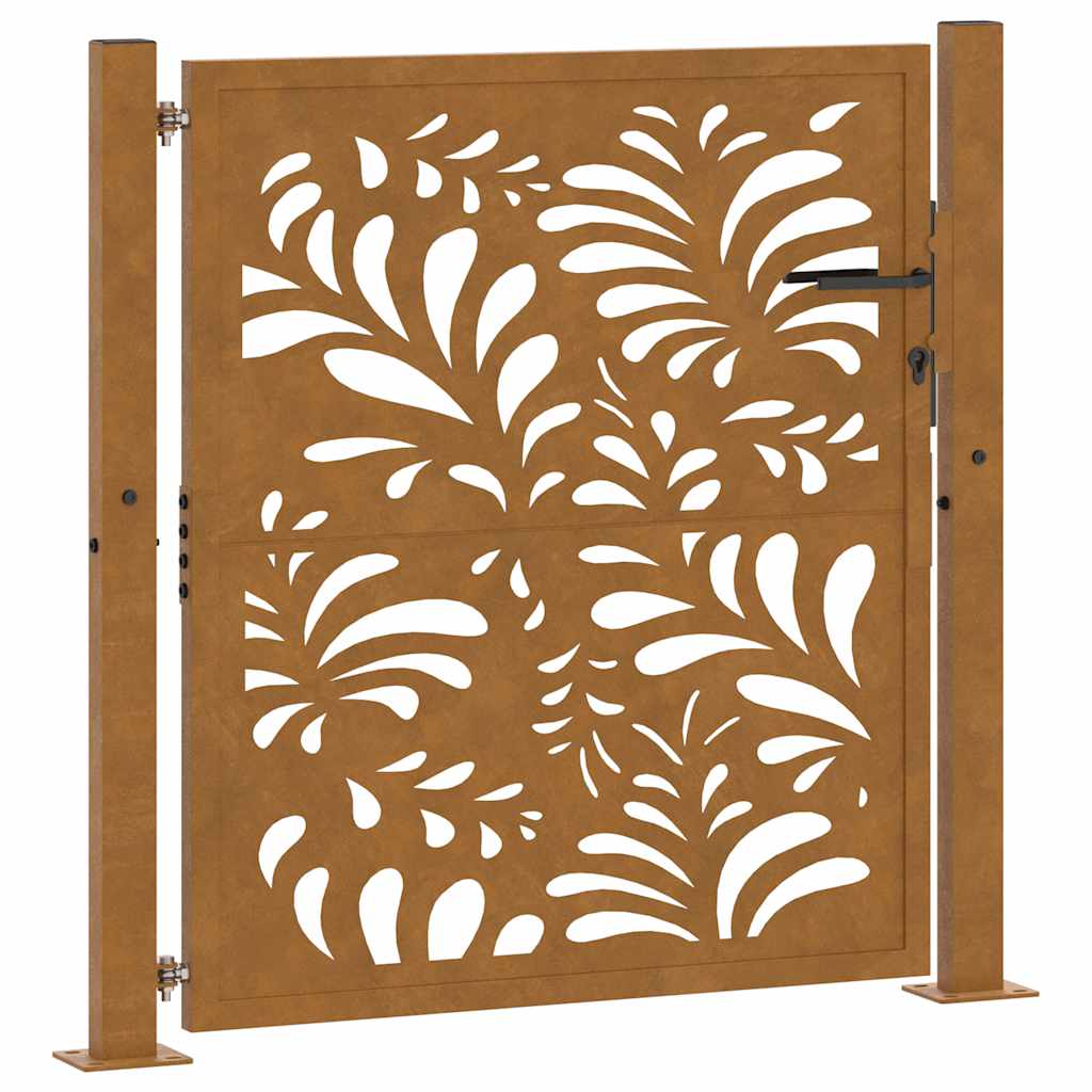 Vidaxl poort met golfontwerp 100x100 cm weervast staal