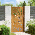 Vidaxl poort met golfontwerp 100x175 cm weervast staal