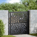Vidaxl poort met sporenontwerp 100x100 cm staal zwart