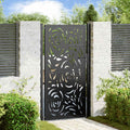 Vidaxl poort met vlamontwerp 100x175 cm staal zwart