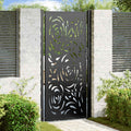 Vidaxl poort met vlamontwerp 100x200 cm staal zwart
