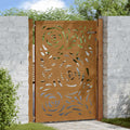 Vidaxl poort met vlamontwerp 100x125 cm weervast staal