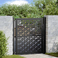 Vidaxl poort met kruisontwerp 100x100 cm staal zwart