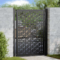 Vidaxl poort met kruisontwerp 100x125 cm staal zwart