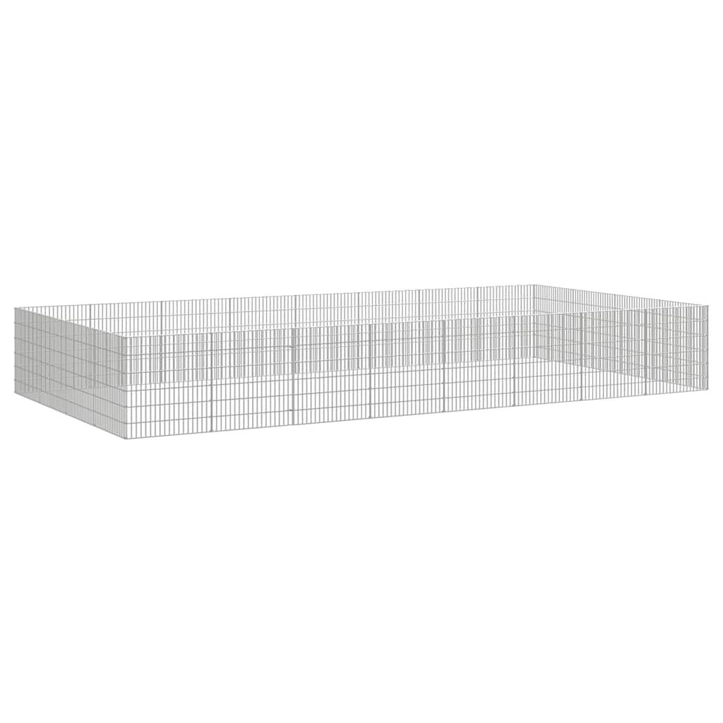 Vidaxl dierenverblijf 24 panelen 54x60 cm gegalvaniseerd ijzer