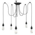 Vidaxl hanglamp met 5 lamphouders e27 metaal zwart