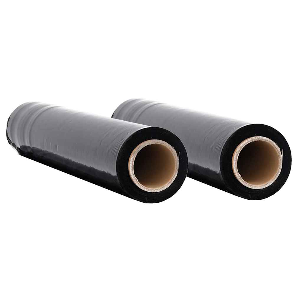 Vidaxl stretchfilm 2 st 20 μm 50 cm x 150 m zwart
