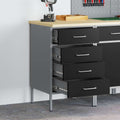 Vidaxl werkbank met lade met opslag zwart en grijs 50 x 55 x 85 cm