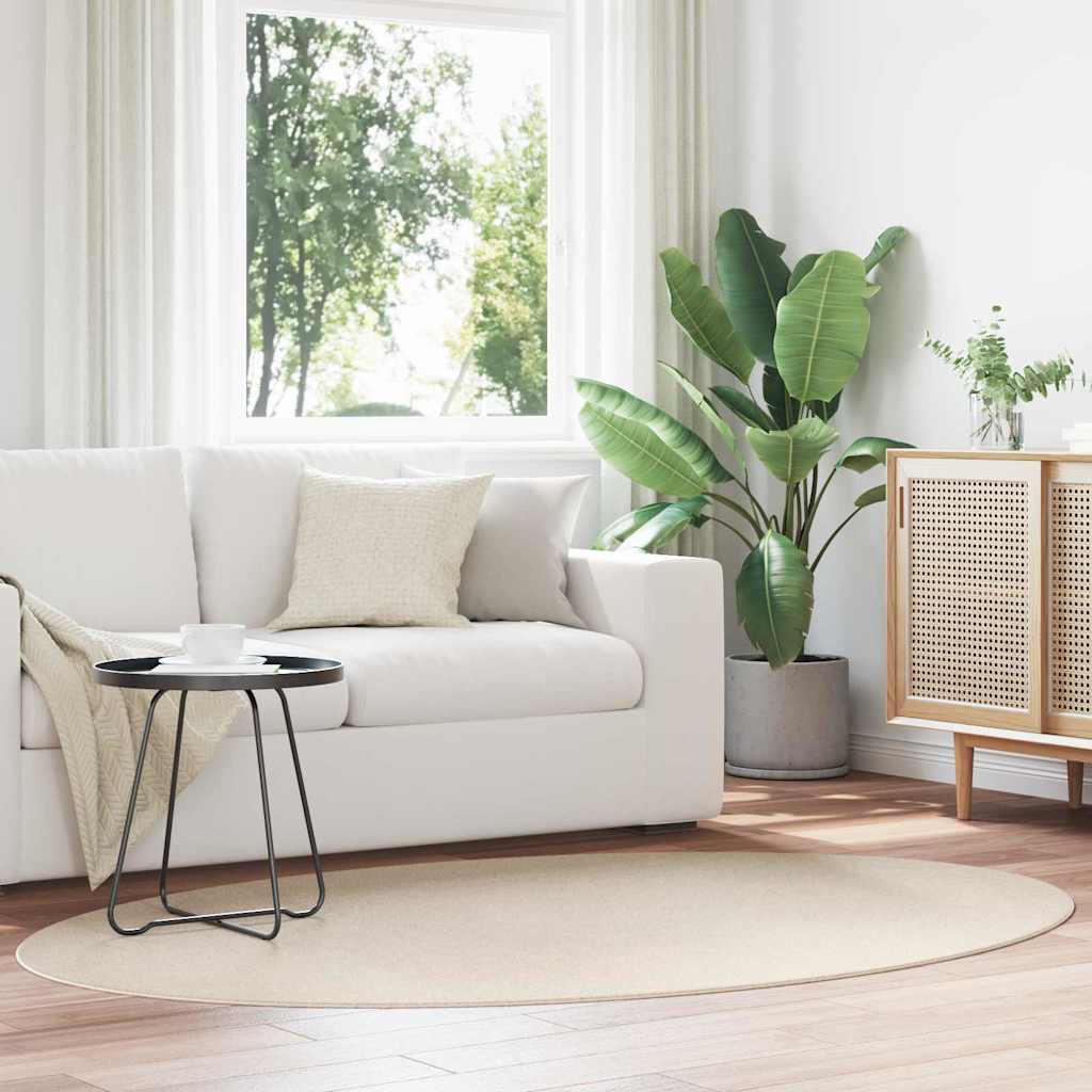 Vidaxl vloerkleden ovaal huarte beige 140 x 200 cm 100% polyester