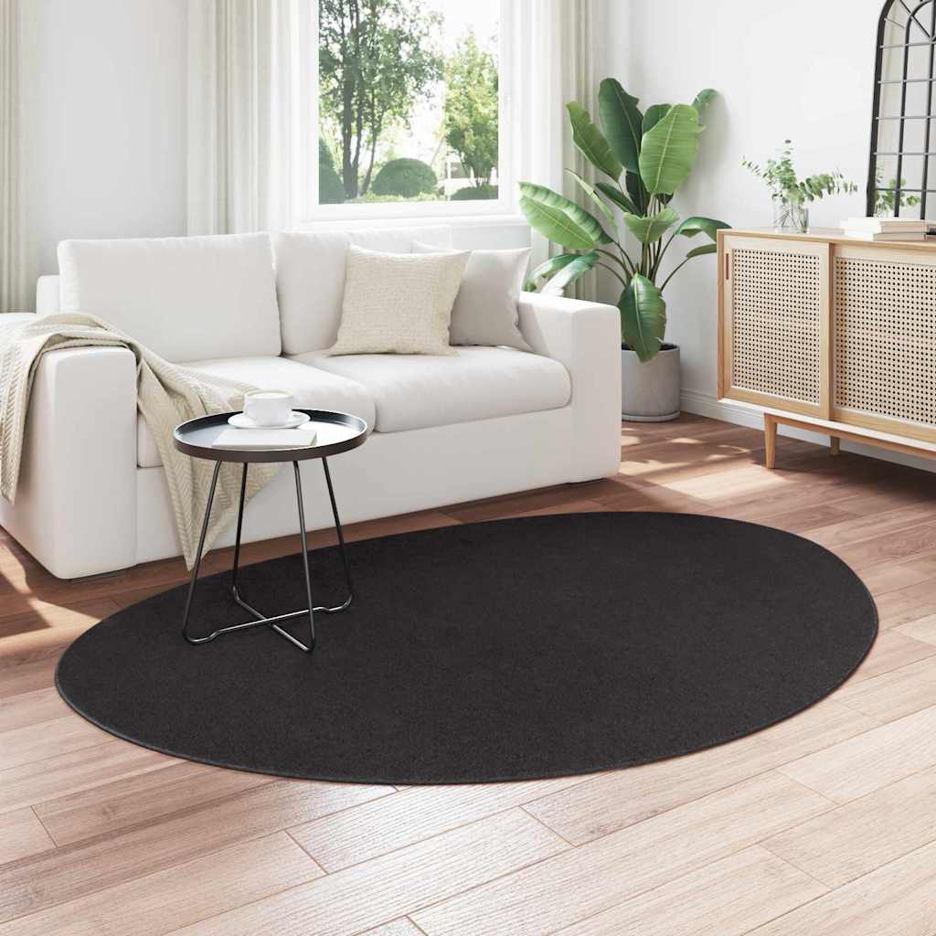 Vidaxl vloerkleden huarte zwart 140 x 200 cm polyester