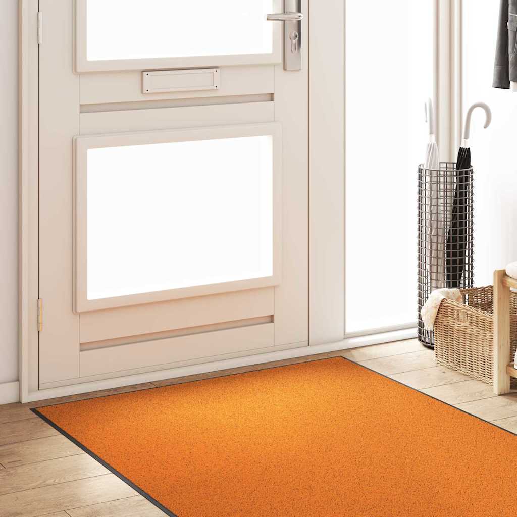Vidaxl deurmat anders oranje en zwart 120 x 250 cm polyamide en pvc