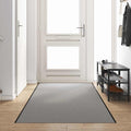 Vidaxl deurmat grijs en zwart 120 x 350 cm polypropyleen en vinyl